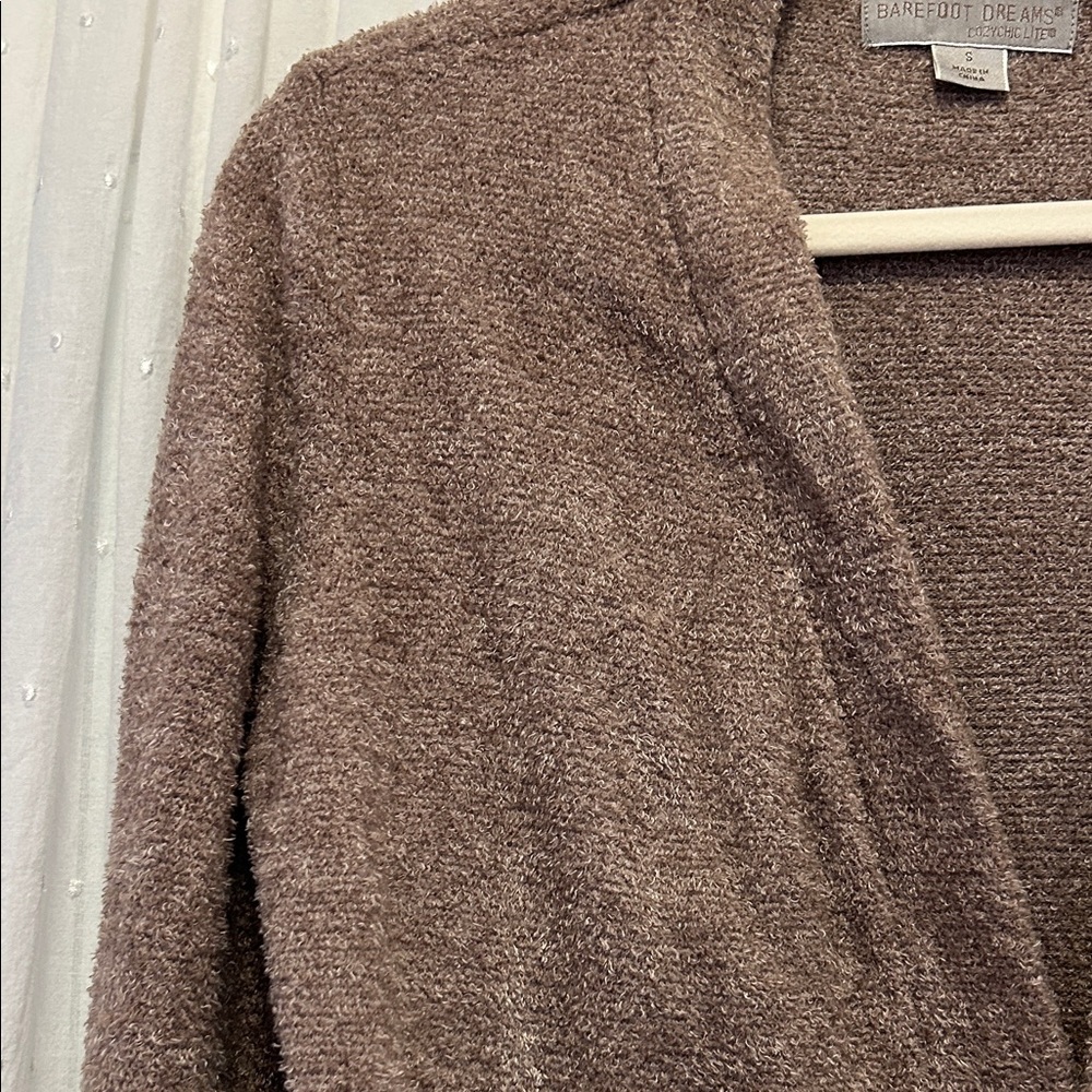 Barefoot Dreams Cardigan Women’s Small Soft Brown Open Front Comfy Cozy Duster - Picture 4 of 12